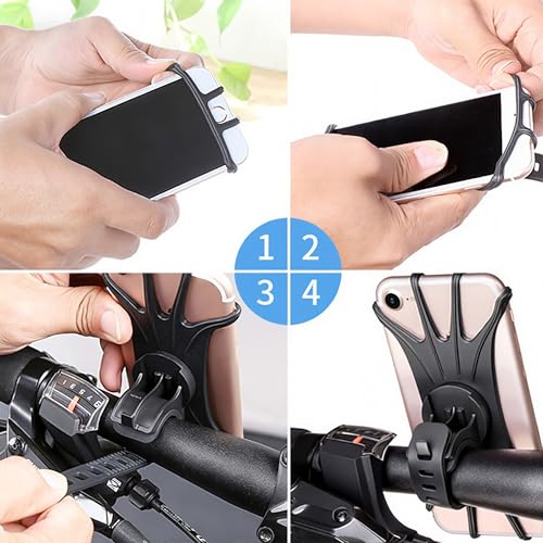Black Bike & Motorcycle Phone Holder – 360° Rotating Universal Mount for iPhone, Samsung & Smartphones - color: Black