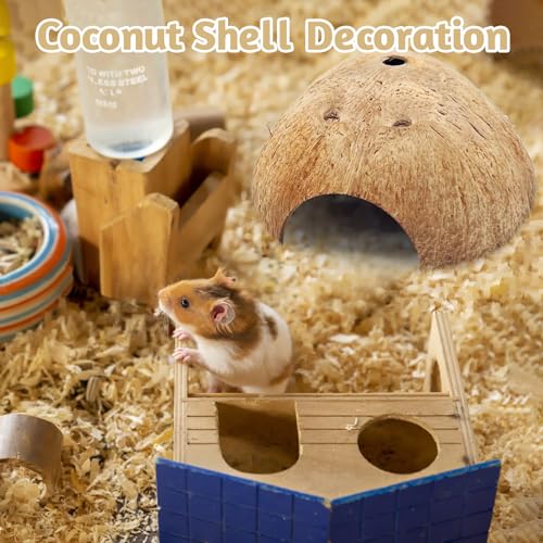 PINVNBY 4 PCS Natural Coconut Reptile Hideouts Lizard Coco Hut Hermit Crab Hut Aquarium Fish Hide Cave Spider Snail Climber Toys - size: 4 PCS Smooth Surface
