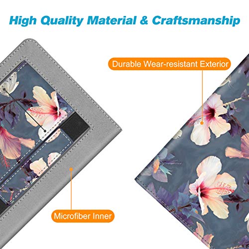 Fintie Stand Case for 6" Kindle Paperwhite 10th Gen 2018, Blooming Hibiscus - color: blooming hibiscus