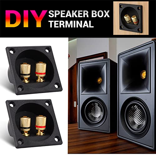 Facmogu 2PCS 2.2 Inch 2-Way Speaker Box Terminal Cup with Banana Plugs - color: 2-way Square