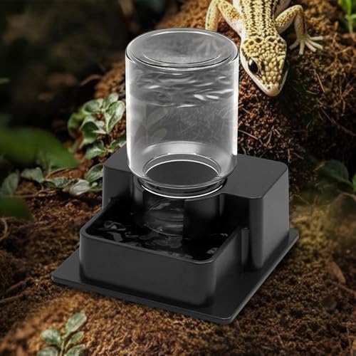 Reptile Water Feeder - Automatic Leak-Proof Dispenser, Constant Level Hydration Station | Waterer for Gecko Snake Lizard Bearded Dragon Home Indoor Tank Habitat - color: mm