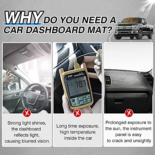 CARTIST Dash Cover Fits for Ford F-150 2015-2018 2019 2020 F150 Accessories, Dashboard Cover for F-150 Left Hand Driving Non-Slip (No HUD)(Not Fit 2018 F150 Dashboard Without Speaker in Center Bin) - size: Ford F-150 2015-2020