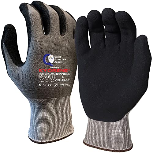 Quest Protective Apparel Cut Resistant Work Gloves (ANSI A1) – Lightweight Gloves for Gardening, DIY, Mechanical & General Handling – Breathable Grip Gloves for Men & Women – Large, Pack of 1 - size: Large, style: Pack of 1