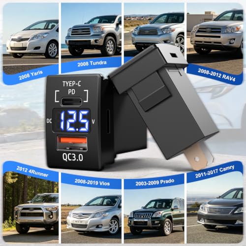 USB C Car Charger PD+QC 3.0 - size: PD+QC+Voltmeter