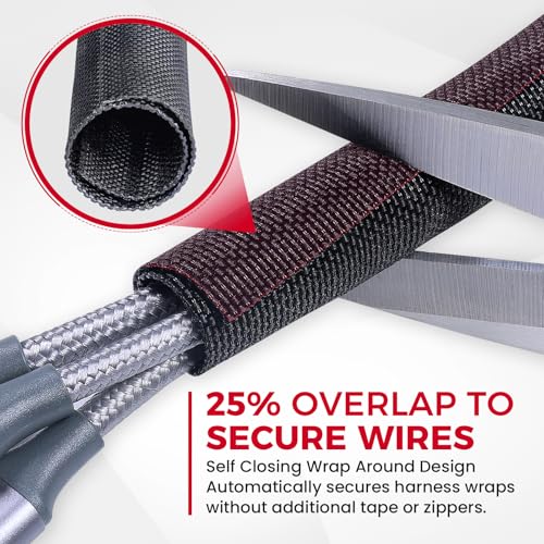1/2"-54ft Automotive Mesh Woven Wire Sheathing Split Wire Loom - style: 1/2" - 54 Feet