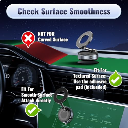Minson’s BestShop Vacuum Magnetic Phone Holder for Smooth Surfaces, Black