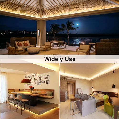Water-Resistance IP65, 12V Waterproof Flexible LED Strip Light, 16.4ft/5m Cuttable LED Light Strips, 300 Units 3528 LEDs Lighting String, LED Tape(Warm White), Power Adapter not Included - color: 1*16.4ft 3528 Warm White