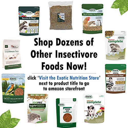 Berries & Bugs 1.5 lb - All Natural High Protein High Fiber Food for Hedgehogs, Skunks, Opossums, Sugar Gliders - Universal Insectivore Diet with Fruit, Gut-Loaded Insects, & Healthy Vitamins - size: 1.5 Pound (Pack of 1)