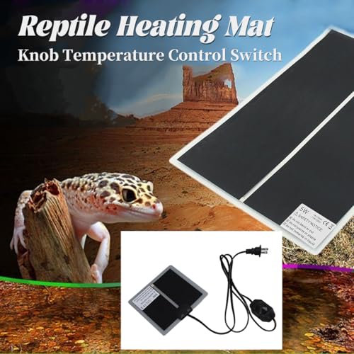 110 to 120V 5W Reptile Heating Pad, Waterproof Under Tank Heater Thermostat, Multifunctional Reptile Heat Mat with Temperature Adjustment Switch for Turtles, Lizards, Frogs - size: 5W