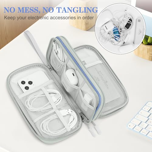 FYY Electronic Organizer, Travel Tech Pouch Bag, Medium, Blue Quilted - color: Blue Quilted, size: 8.3 x 5 x 2.6 inches