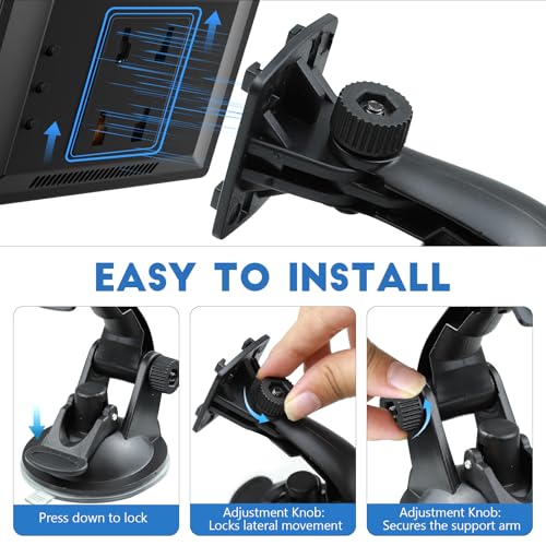 Car Backup Camera Monitor Mount, Reverse Camera Monitor Screen Bracket with Strong Suction Cup, Adjustable Windshield Mount for 4.3" & 5" Backup Cameras Display, Car Accessories