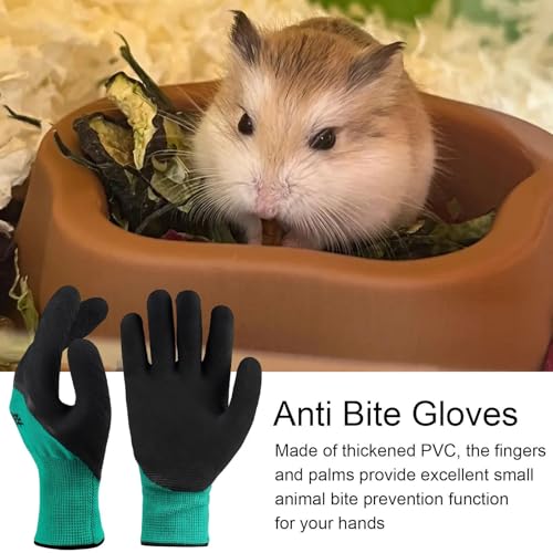 Anti Bite Gloves, 1 Pair Animal Handling Glove, Thickened Bite Resistant Anti Scratch Protective Gloves for Dogs Cats Birds Hamster Snake Squirrels Cockatiels Lizard Wild Animals