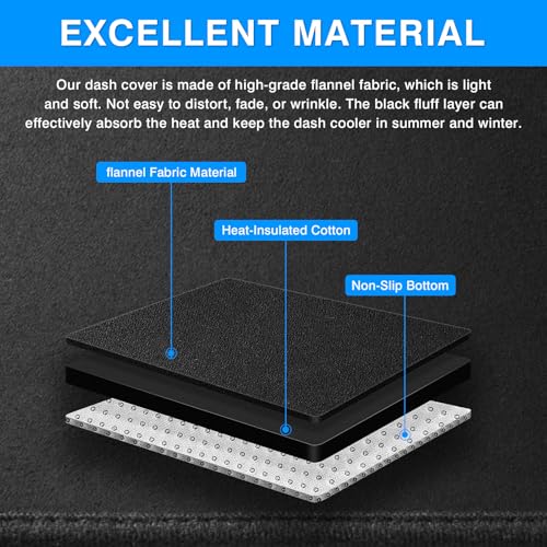 Autorder Dashboard Cover Mat for Ford Edge 2007-2014 Accessories Dash Cover Upgrade Flannel Dash Mat Sunshade Glare UV Rays Protector - size: Black 07-14 Edge