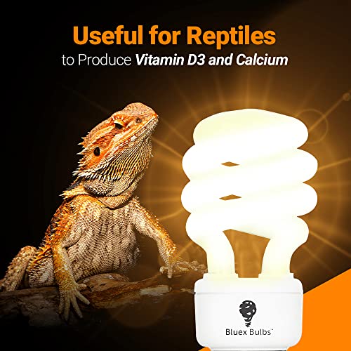 2 Pack 13-Watt Reptile Bulb Desert UVA UVB Light - 10.0 UVB Reptile Light - Compact Florescent Terrarium Bulb Suitable for Desert Reptiles Lizards Bearded Dragons Tortoises CFL UVB Bulb (13 Watt 10.0) - style: UVB 10-0