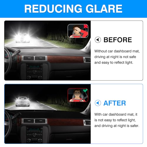 Autorder Dashboard Cover Mat for 2007-2013 Chevy Silverado Sierra,2007-2014 Chevy Tahoe Suburban Denali Avalanche&GMC Yukon/XL Without Dash Speaker&Only One Glove Box Accessories Velvet Dash Cover - size: Black 07-13 Silverado 1 Glove Box(A)