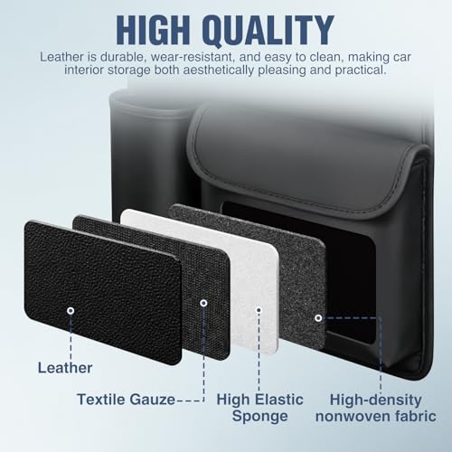 Nilight Car Seat Back Organizer 2PCS Black PU Leather Universal - color: Black Leather-2Pcs Middle Size