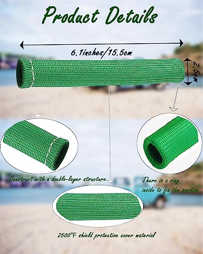 8 PCS 2500° Spark Plug Wire Boots Protector, 6 Inch Green Spark Plug Heat Shield Sleeve Replacement for LS1 LS2 SBC BBC 350 454 Engines, Thermal Protection Cover for Car Truck Engine Bay Dress Up - color: Green