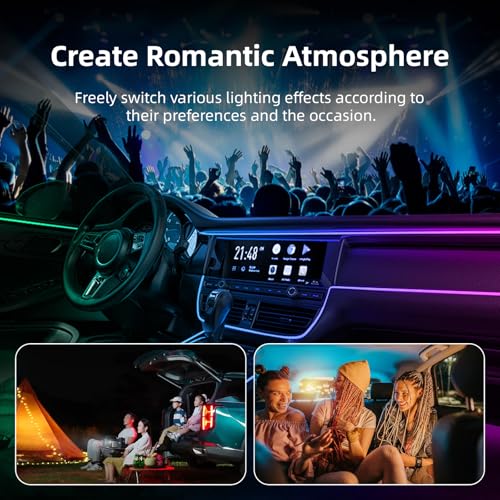 256 RGB Colors Car-Ambient-Lighting-Kit,Interior Car LED Strip Light Modes