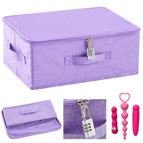 Briwooody Discreet Lockable Toy Bag,Purple,15 X 10 X 6.3 In - color: Purple, size: 15 x 10 x 6.3 Inch