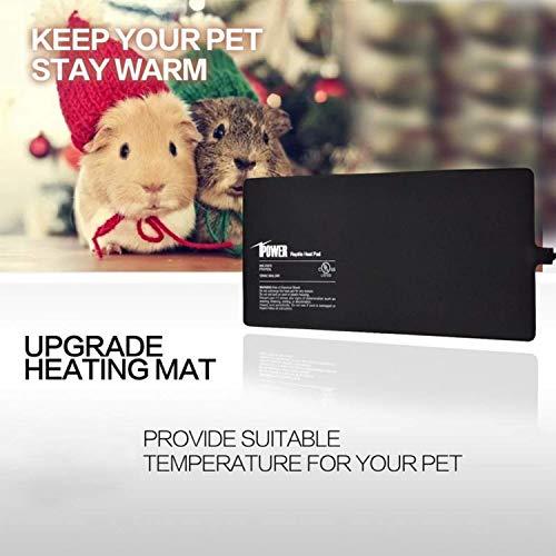 iPower 8 by 12-Inch 16W Reptile Heat Mat, LCD Digital Aquarium Thermometer, Under Tank Warmer Terrarium Heat Pad for Turtles Lizards Frogs and Other Small Animals, Multi Sizes - size: 8" x 12", style: Heat Pad + Thermometer
