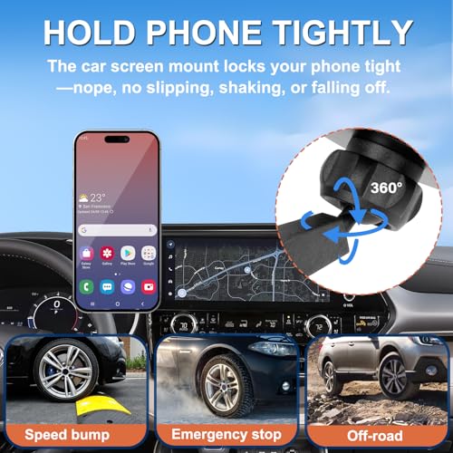 Magnet Phone Holder Compatible with Toyota Highlander 2020-2022 12.3-inch Screen Fixed Clip, Phone Mount Hands-Free 360° Rotation Automobile Cradles Not Affect Vent - size: 2020-2022 Toyota Highlander