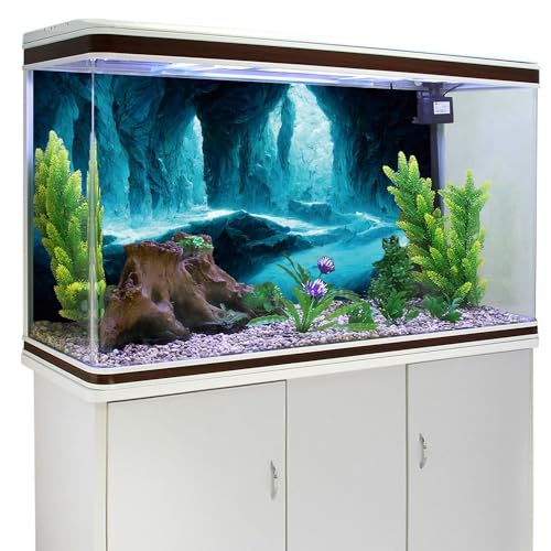 AWERT 48x20 inches Rock Cave Aquarium Background Rock Pillar Terrarium Background Cave Fish Tank Background - size: 48x20in/120x50cm