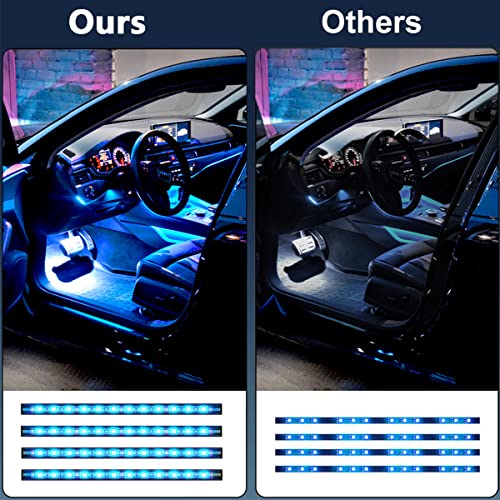 4PCS Car Interior LED Lights, 48LED RGB 12V Under Dash Lighting Kit - color: RGB 48 Lights