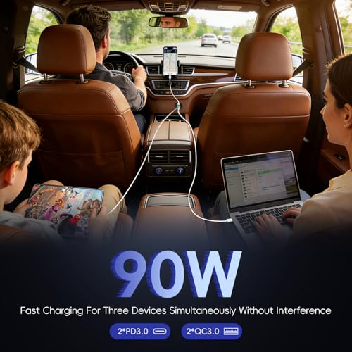 2PCS 90W All-Aluminum RV USB Outlet 12V/24V 3 Ports Recessed Mount - color: Black, size: 2P