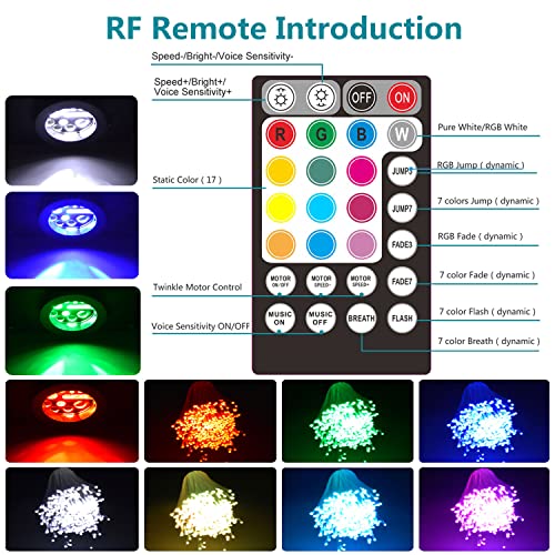 Twinkle 16W Bluetooth APP Control Fiber Optic Lights RGBW Music Sync Star Ceiling Light Kit for Car Home Indoor Interior Decoration Starlight Headliner 550 Pieces 0.03in 13.1ft