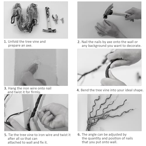 118in Bendable Greenery Garland Halloween Vine for Hanging Decor | Large Tree Branches Artificial Wall Grapevines Craft Plants Tree Trunk Creepy Jungle Twigs Reptile Climbing Mantel Decoration