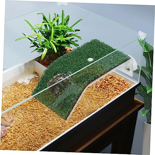 Abaodam 1pc Turtle Drying Platform Simulated Lawn for Aquatic Pets Reptile Basking Ramp for Fish Tanks and Aquariums Nonslip Design for Easy Climbing