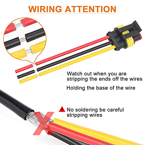 NAOEVO 3 Pin Connector Waterproof, 16 AWG 3 Wire Connectors, 6 Kits - size: 3 Pin