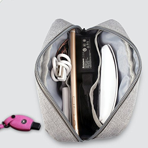 Universal Electronics/Accessories Soft Carrying Case Bag, Durable & Light-weight,Suitable for Out-going, Business, Travel and Cosmetics Kit (Small+Big-Gray) - color: Small+Big-Gray