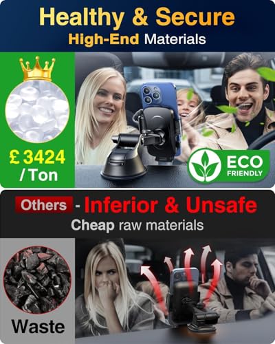 YRU True Military-Grade 360°Rotation Suction 2026 Ultimate Car Phone Holder - color: Light Grey
