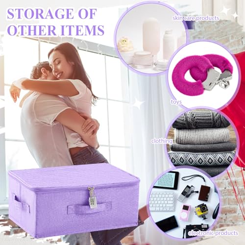 Briwooody Discreet Lockable Toy Bag,Purple,15 X 10 X 6.3 In - color: Purple, size: 15 x 10 x 6.3 Inch