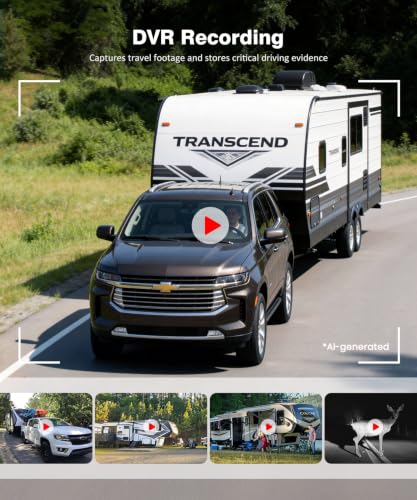 AUTO-VOX RV Backup Camera Wireless: Rear & Side Cameras with 7.2” HD 3 Split-Screen Recording Monitor, Flexible Suction Mount,Stable Signal & Dual Antenna for Camper, Fifth Wheel, Travel Trailer