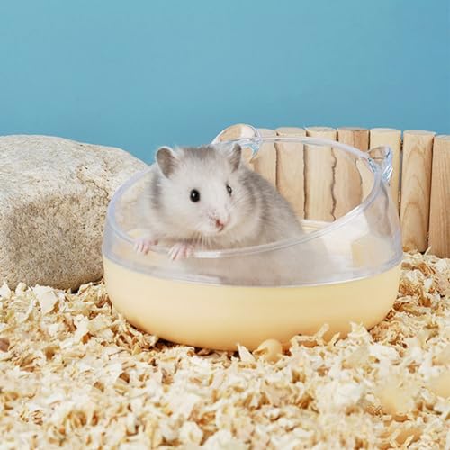Meow&Woof Hamster Sand Bath Container, Large Sandbox Toilet Gerbil Batheoom, Tiny Chinchilla Dust Bathtub Sand Bath Box for Hamster Cage Accessories 5.2 Inch-White - color: White