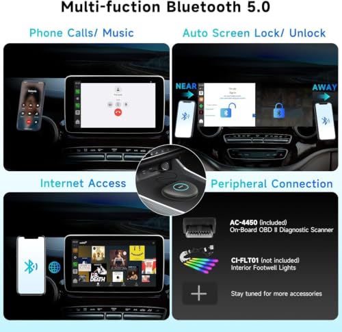 Wireless CarPlay&Android Auto Adapter with 4G LTE Magic AI Box - color: Blue