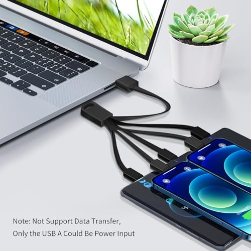Multi Charging Cable Short with 2x Lighting 2x USB-C 1x Micro USB, 2Pack - color: Black