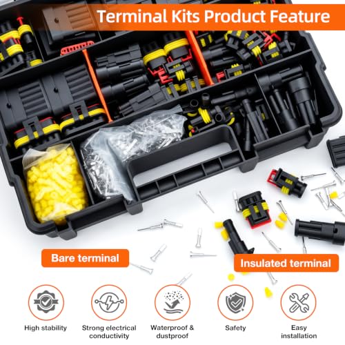 1052PCS Waterproof Electrical Connectors Kit with Crimper Tool