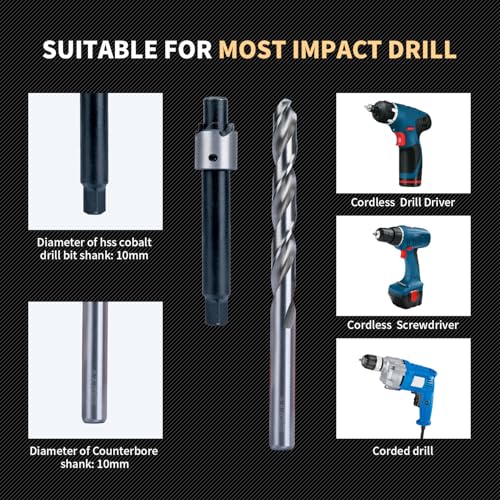M8X1.0 Thread Repair Kit with Insert HSS Drill, Tap, Counterbore, Installation Driver, Metric, 10PCS Stainless Steel Insert M8X1.0X11.7MM - size: M8X1.0X11.7MM Thread Repair Kit