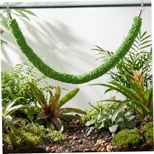 Abaodam Flexible Reptile Climbing Vines for Terrarium Tanks Bendable Artificial Vine Rope with Moss Texture Snake Tank Climbing Accessories for Jungle Scenery and Lizard Enclosures