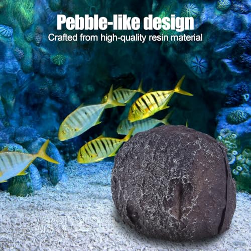 MiOYOOW Aquarium Hideaway Rock, Resin Magnetic Fish Hideout Rocks Fish Tank Hiding Rock House for Betta Shrimp Reptiles Landscape Ornament - color: Red