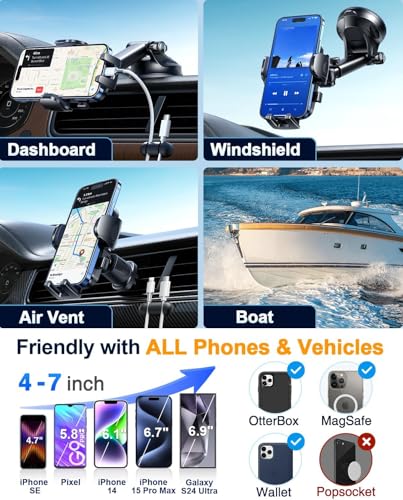 YRU True Military-Grade 360°Rotation Suction 2026 Ultimate Car Phone Holder - color: Red