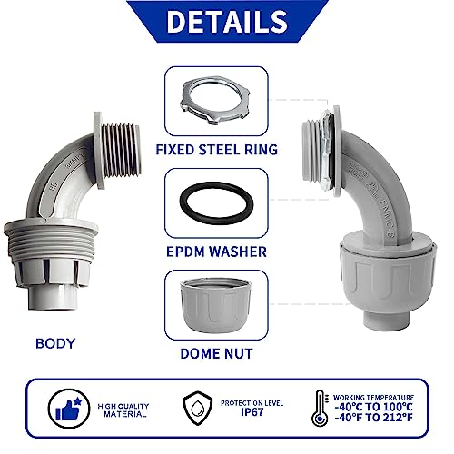 (20 Pack) Yariwiz 3/4 Plastic Liquid Tight Conduit 90 Degree Elbow - style: 3/4" Elbow-20 Pack