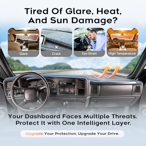 CARTIST Gray Dash Cover for 1999‑2006 Chevrolet Chevy Silverado GMC Sierra - color: 2)99-06 Silverado(Gray)