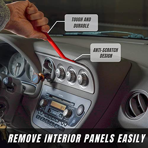 Auto Trim Removal Tool Set (No Scratch Plastic Pry Tool Kit) - Auto Trim Tool Kit Car Tools, Easy Door Panel Removal Tool, Fastener Removal, Clip, Molding, Dashboards, Interior Trim Tools