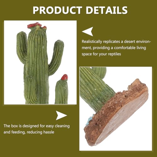 IMIKEYA Artificial Cactus Plant Small Terrarium Decor Resin Desert Diorama Project Fake Cactus for Sand Table Landscape Scene Reptile Habitat Decoration