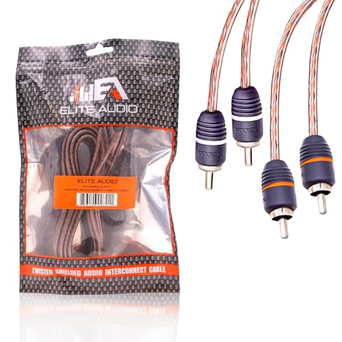 Elite Audio EA-RCA17 Standard 2-Ch RCA Cable - 17ft. Male to Male Twisted Wire Pair with Noise Reduction - size: 17'