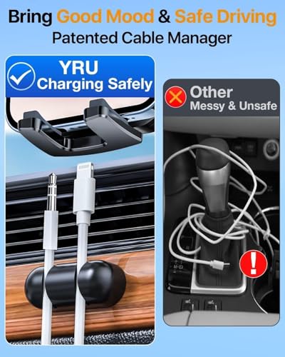 YRU True Military-Grade 360°Rotation Suction 2026 Ultimate Car Phone Holder - color: Dark Black